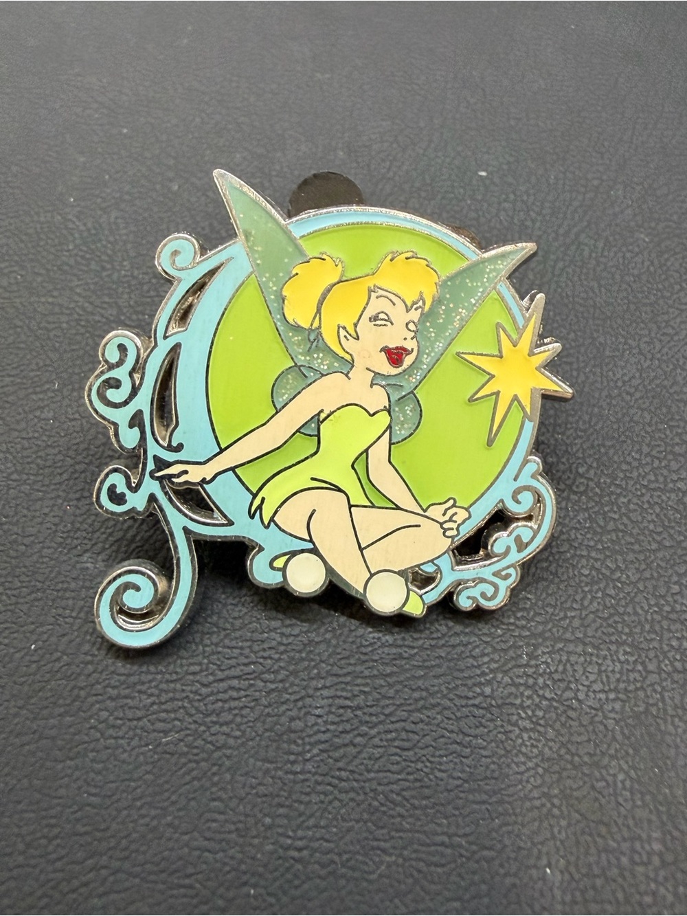 Disney Tinker Bell Green and Light Blue Enamel Pin